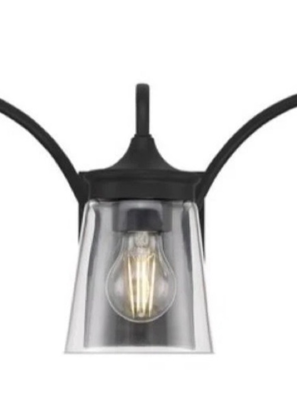 Outdoor/Indoor Black Metal Lantern-Style Pendant Light with Clear Glass Shade
